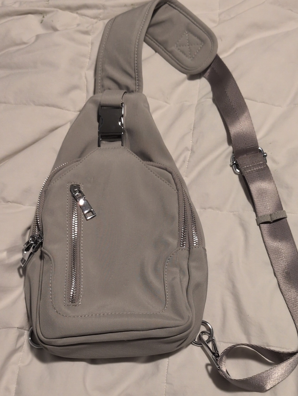 Madison West Light Gray Crossbody Sling Bag